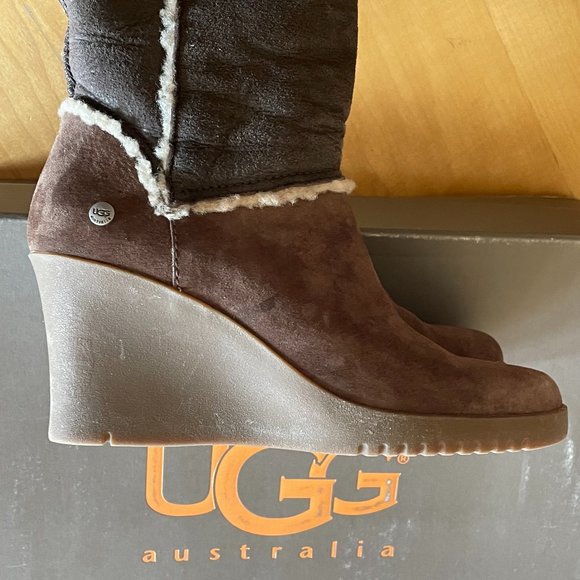 UGG Sandra Wedge boot (two-tone brown) - Picture 1 of 5